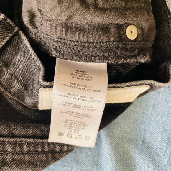 RE/DONE SIZE 26 Originals 70s Bootcut high rise jeans in black 2 - Picture 6 of 6